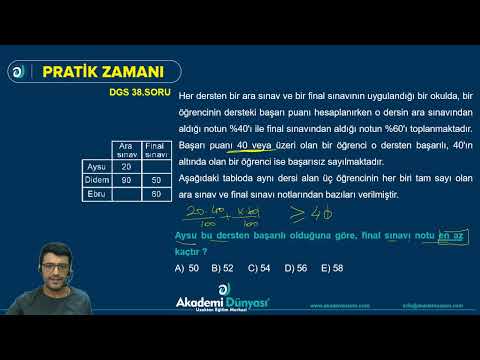 DGS 2019 - Sayısal Soru Çözüm  (21- 40 Sorular)