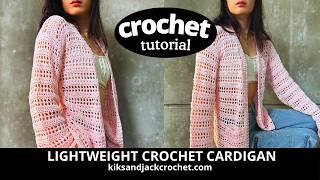 Easy Flowy Lightweight Mesh Crochet Cardigan | Stitch Tutorial for Beginners Free Written Pattern