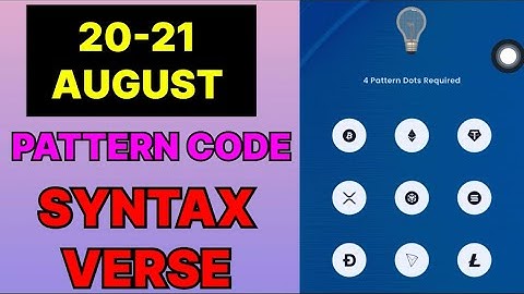 20 & 21 August Syntax Verse Daily Vault Pattern Code | Syntax Verse Quiz Answer 16 August | #syntax 