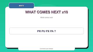 What Comes Next Puzzle #0870 | 10 Logic and Pattern Practice Questions