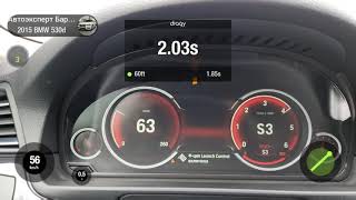 Разгон BMW 530D F10, 2014 год, Xdrive, stage 1, 0 - 100 км/ч, 1/4 мили, 100 - 200 км/ч.