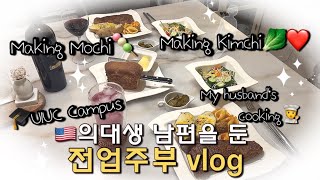 🇺🇸A homemaker Vlog supporting a med student(Making Kimchi😇, 🍓Strawberry Mochi, UIUC Campus🎓)