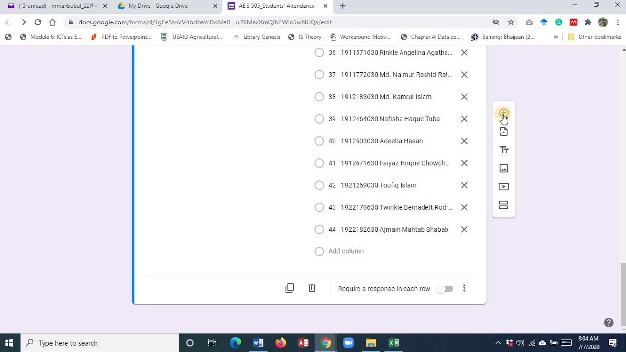 Students' Attendance using Google Form - YouTube