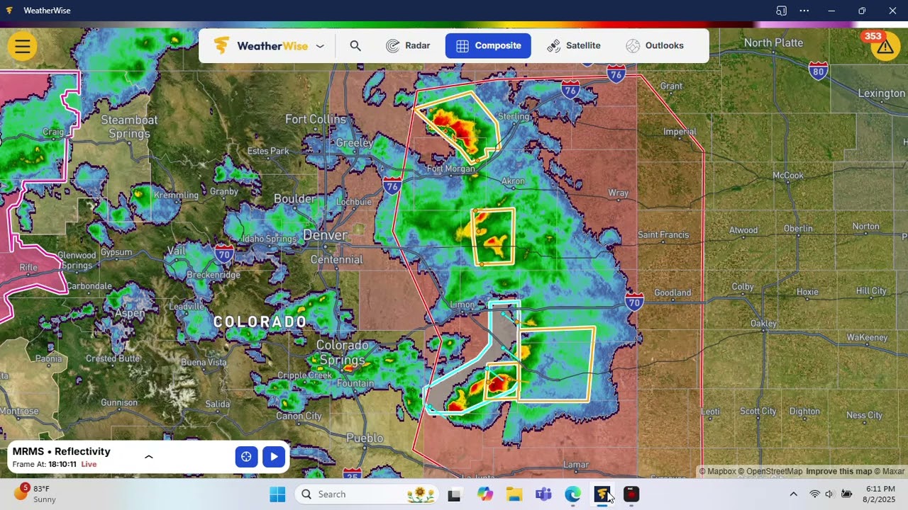Severe Thunderstorm warning Colorado