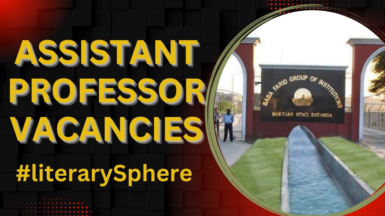 Job opportunity assistant professor permanent vacancies YouTube