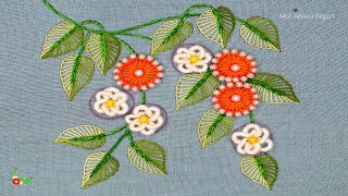 Exclusive design embroidery, Exclusive design tutorial, Different flowers embroidery, Sewing art-419