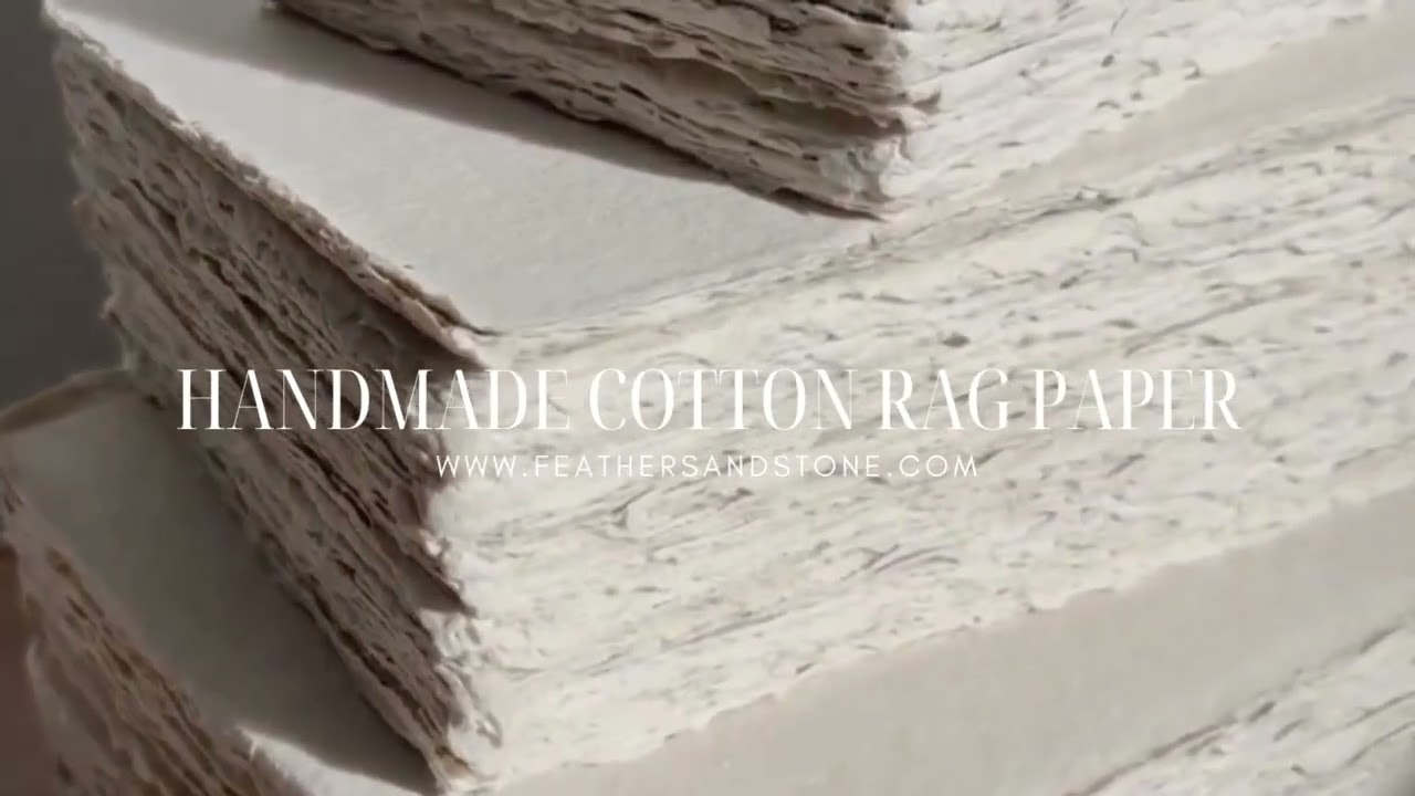 Beige handmade cotton rag paper