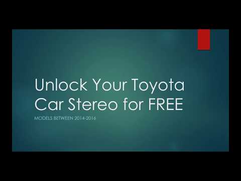 Toyota - Car Stereo Unlock Code for FREE !!