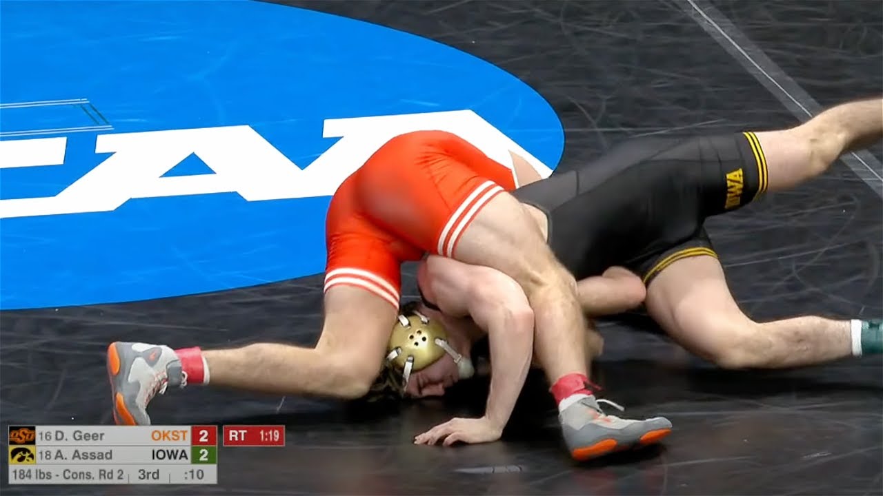 184lbs Dakota Geer (Oklahoma State) vs Abe Assad (Iowa)
