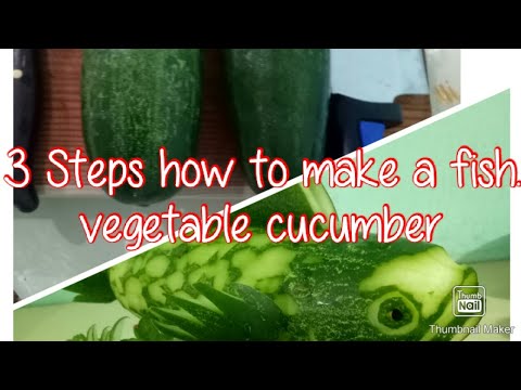 How to make fish in cucumber vegetable. Diy vegetables carving tutorial ...