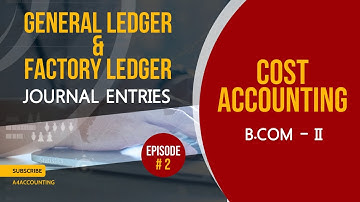 General Ledger & Factory Ledger - Journal Entries (Cost Accounting - B.Com - II) in Urdu/Hindi