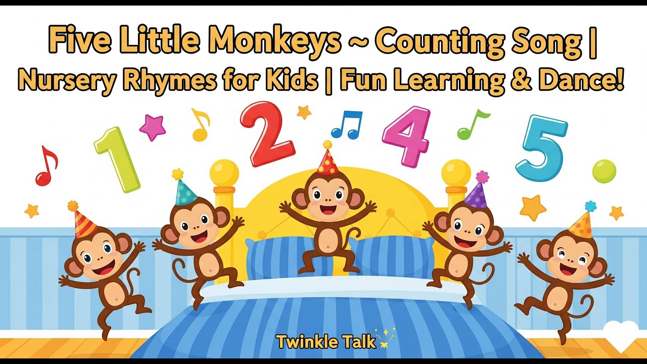 Five Little Monkeys: A Fun Counting Song for Kids 🐵 | Nursery Rhymes ...