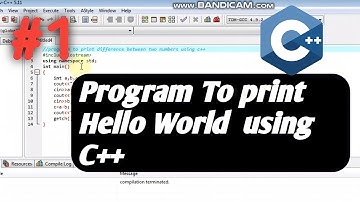 c++ first program print hello world in c++