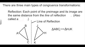 Geometry 4-7 Congruence Transformations