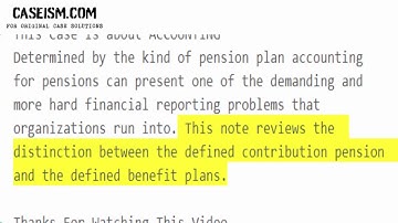 Pensions and Financial Reporting  Case Study Help - Caseism.com