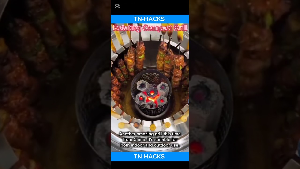 Perfect BBQ anywhere! 🔥 rotating skewer grill for indoor & outdoor use. 