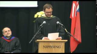 Nipissing University Convocation Ceremony 2015 - Valedictorian Speech