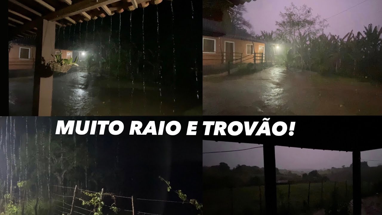 FORTE TEMPESTADE DE VERÃO FAZ NOITE VIRAR DIA COM RAIOS + TIVE QUE CORRER PRA SALVAR OS ANIMAIS!!!
