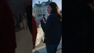 LEA Members protest the protest town budget cuts in Lexington, MA