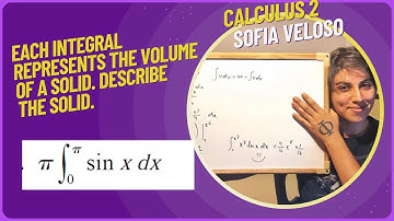 6.2.39 Each integral represents the volume of a solid. Describe the solid. Integral of πsin(x)dx