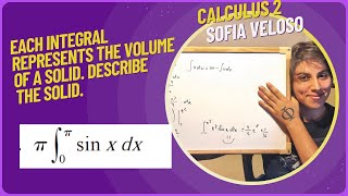 6.2.39 Each integral represents the volume of a solid. Describe the solid. Integral of πsin(x)dx