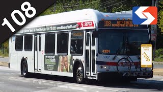 SEPTA Ride: 2010 New Flyer DE40LFR #8368 on route 108 to 69th Street Transportation Center
