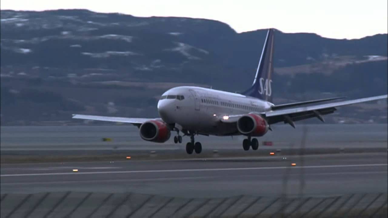 Se de turbulente landingene på Værnes
