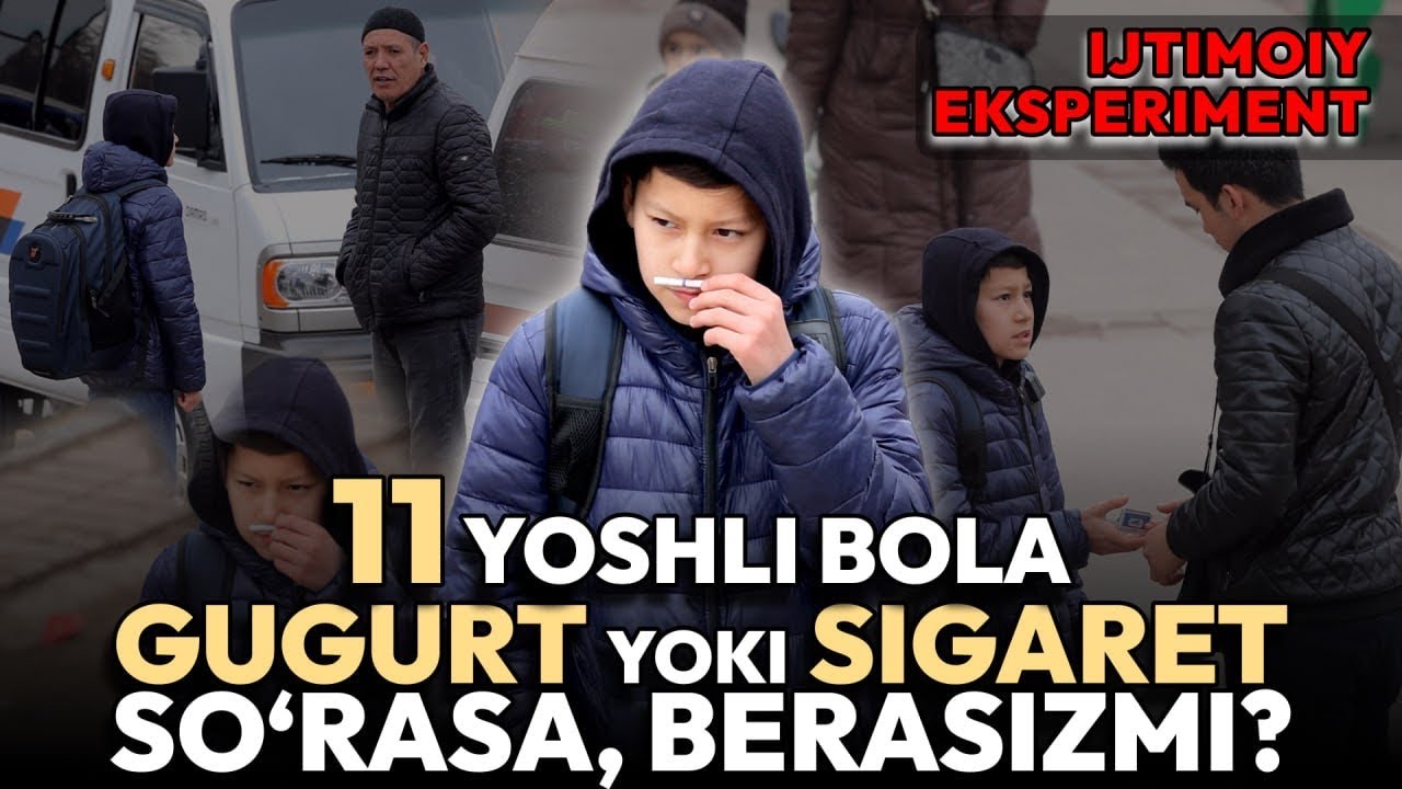 Ijtimoiy eksperiment: yosh bola sigaret chekishni istasa, qarshilik qilasizmi?