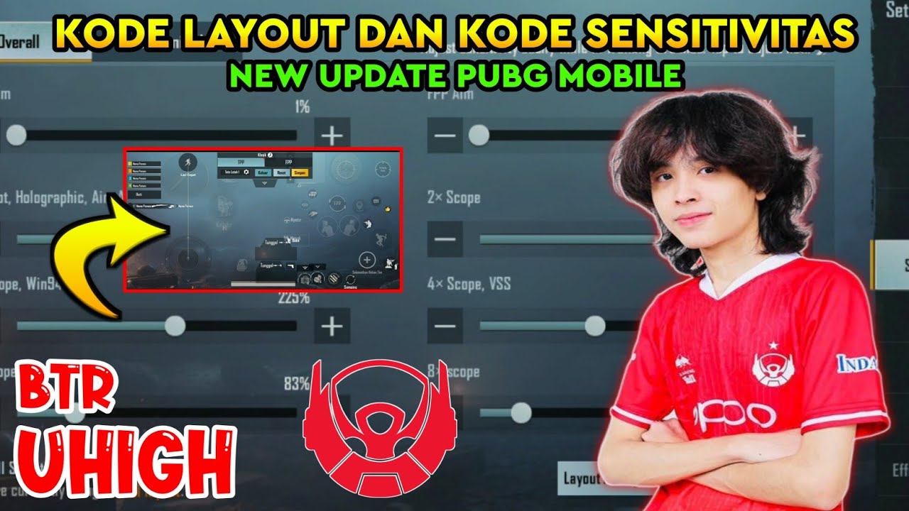 SENSITIVITAS BTR UHIGH TERBARU 2021 | KODE LAYOUT UHIGH 5 JARI - SENSITIVITAS PUBG MOBILE TERBAIK