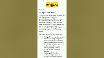 PSY408 || Health Psychology || Assignment 1 Solution