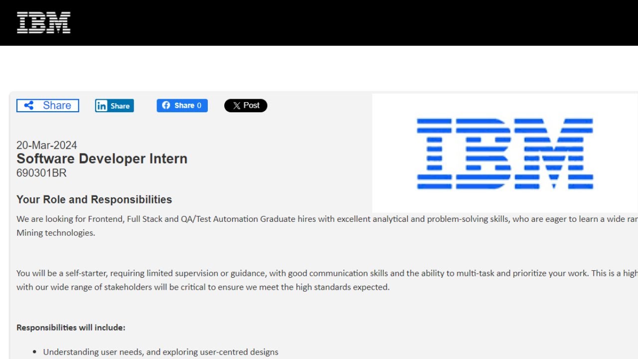 IBM Recruitment 2024 | IBM is hiring | Students & Freshers are eligible ...