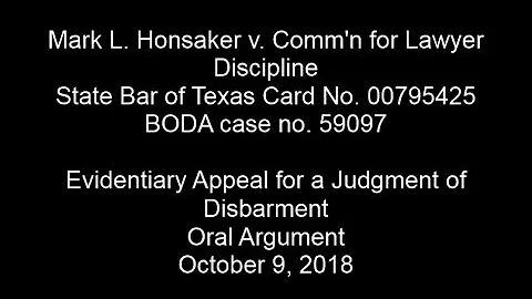 Mark L. Honsaker v. Comm'n for Lawyer Discipline