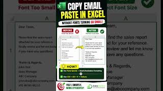 Copy Email to Excel Without Font Size Changing 😳🔥