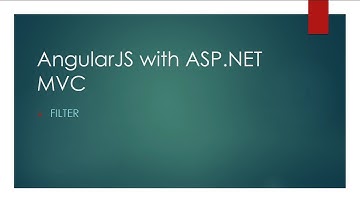 AngularJS with ASP.NET MVC [4] - Filter