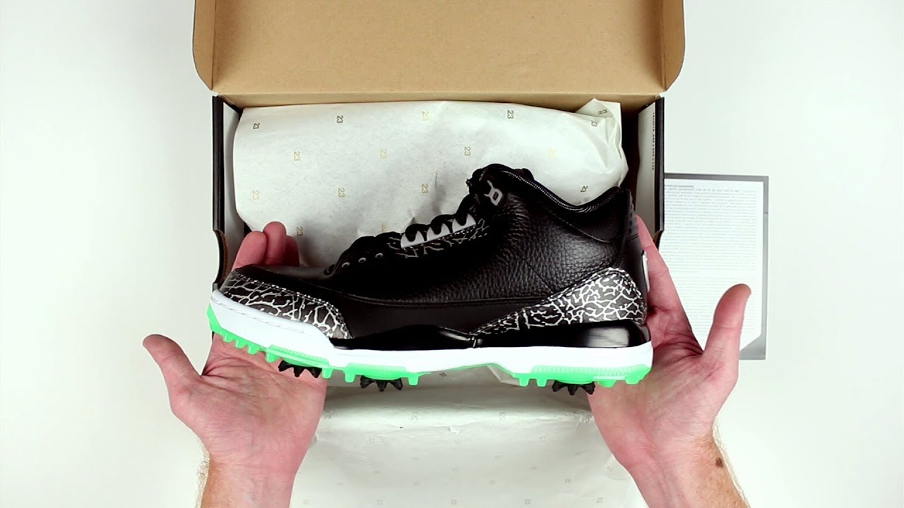 jordan 3 golf green glow