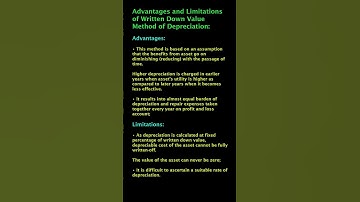 Advantages and Limitations of Written Down Value Method of Depreciation #shorts