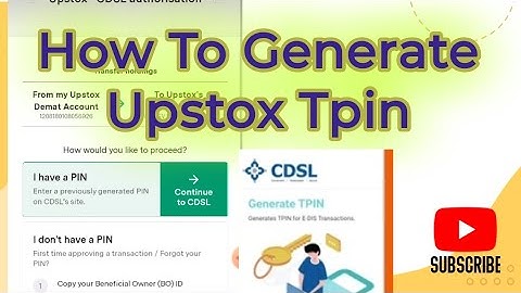 How To Generate Upstox Tpin || Upstox Tpin kaise generate kare | How Generate CDSL Tpin