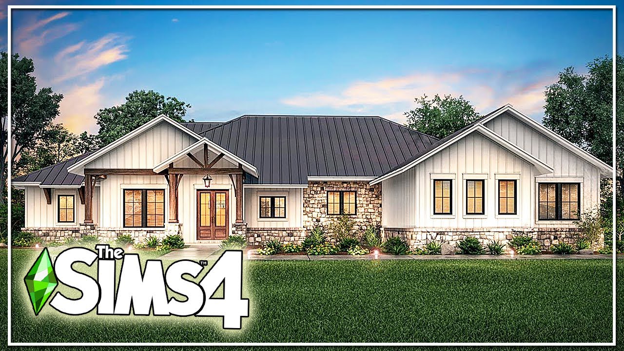 Real To Sims Dream Ranch Home The Sims 4 Speed Build No Cc Youtube