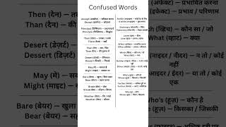 Commonly Confused English Words with Hindi Meaning | Improve English Vocabulary | IMPORTANT VOCAB