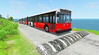 Long Bus And School Bus Vs Massive Speed Bumps - BeamNG.Drive screenshot 4