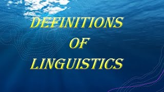 (Lecture-14), Definitions of Linguistics, G. Duffy, Pit Corder, Jean Aitchison, Victoria A Fromkin