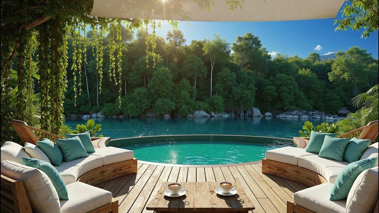 Tranquil Forest Lake Jazz Ambience with Soft Piano for Work & Chill Evenings