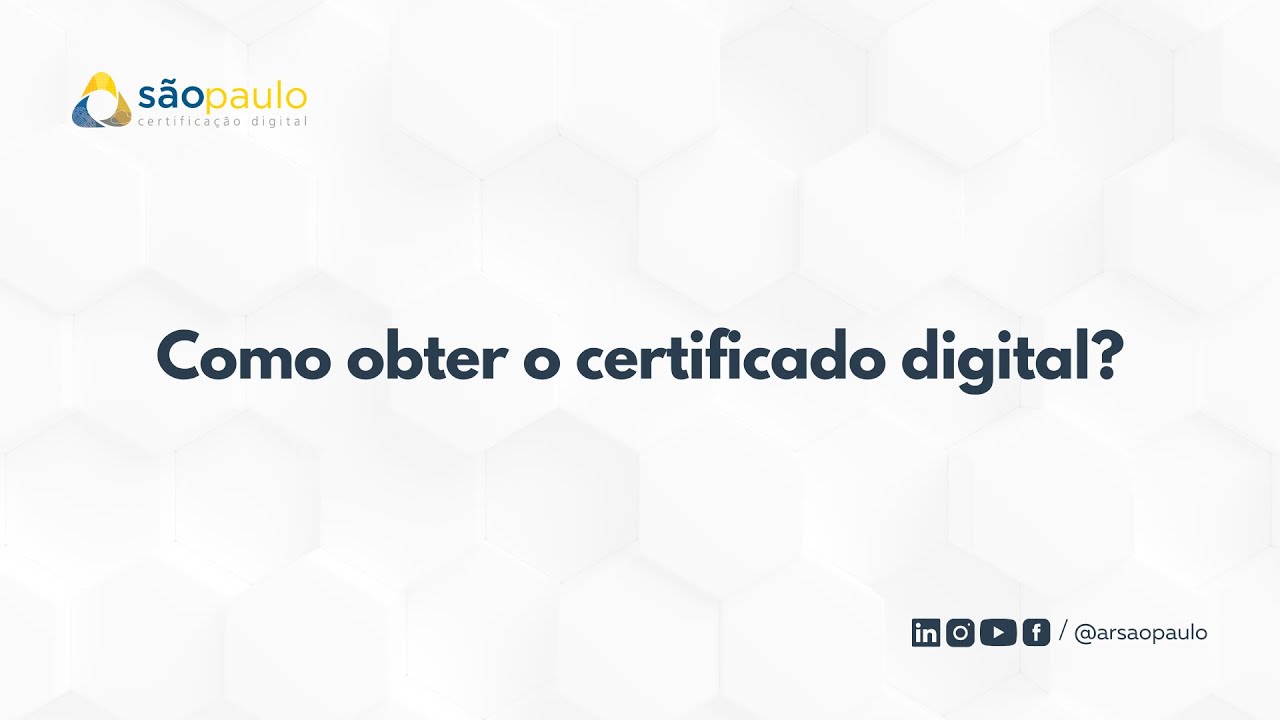 Como Obter o Certificado Digital? - YouTube