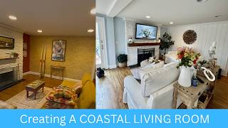 CREATING A COASTAL LIVING ROOM BEFORE AND AFTER @DarleneDenningBeautyover50