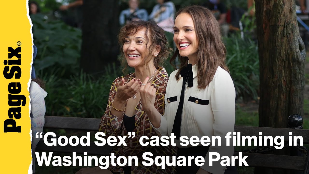 Director Lena Dunham, Natalie Portman, and Rashida Jones filming at "Good Sex" set in NYC