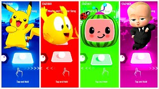 Pikachu 🆚 Where's Chicky 🆚 Cocomelon 🆚 Boss Baby | Tiles Hop Edm Rush! | #tileshop