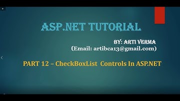 Part 12 ASP.NET CheckboxList Control