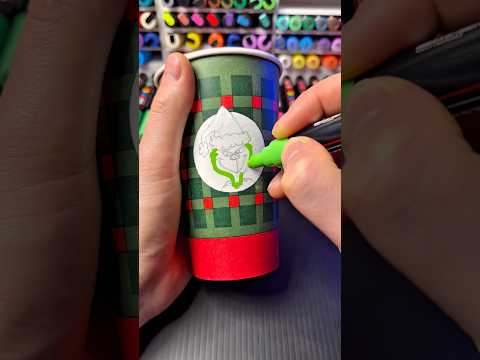 Drawing Grinch on Cup 🎨🎄