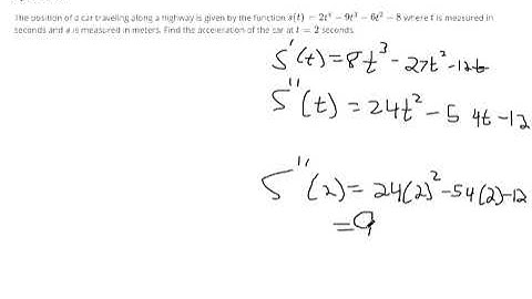 Find the acceleration function given a position function