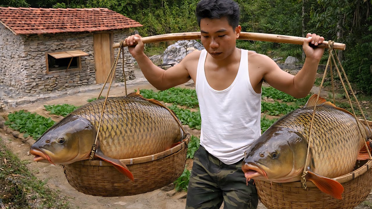 200 days living in the forest, catching fish for food, living alone.